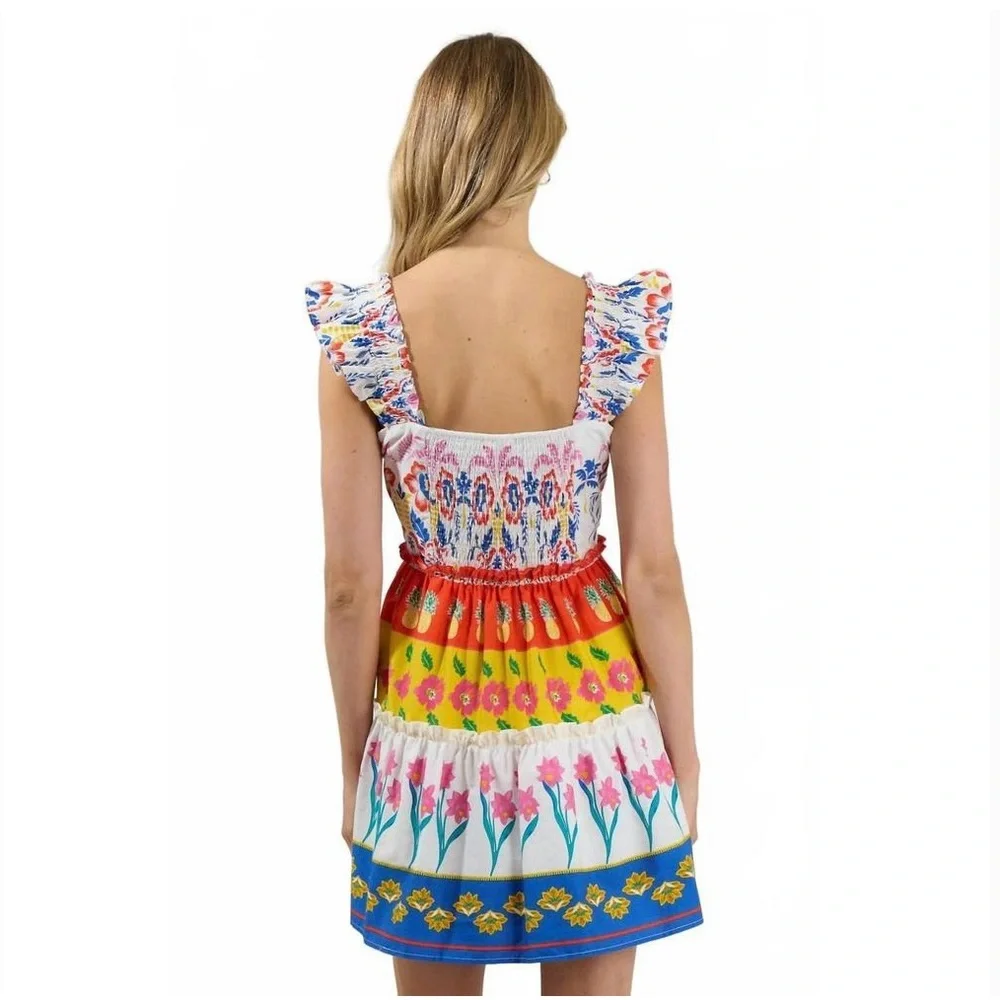 Sugarlips Olympia Floral Ruffle Tiered Festival Dress Women’s Large - Picture 4 of 9